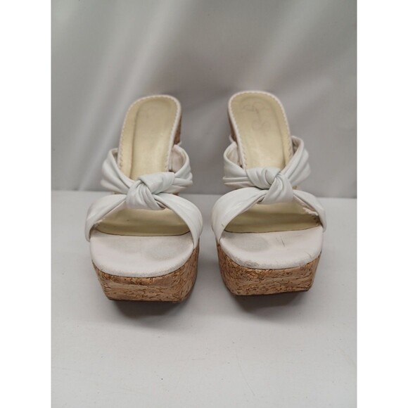 Jessica Simpson womens white summer wedges shoes knotted 8.5 - Picture 2 of 11